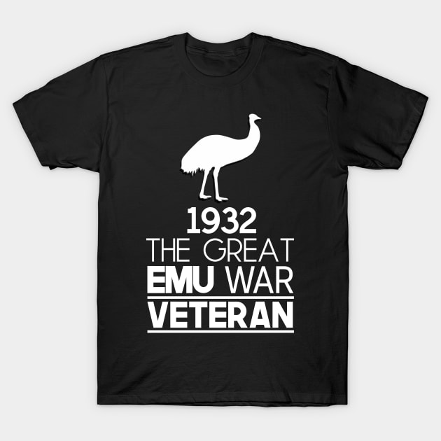 1932: The Great Emu War Veteran T-Shirt by artsylab